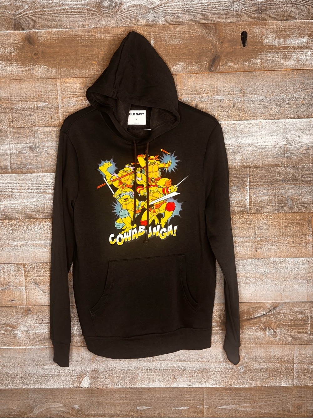 Old Navy NWT Black Teenage Mutant Ninja Turtles Cowabunga Graphic Hoodie